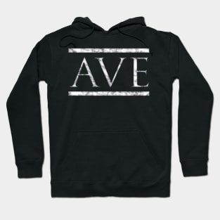 Ave, Roman Latin Greeting and Farewell in Marble Hoodie
